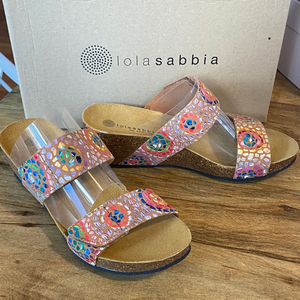 Multicolor Adjustable Cork Sandals for Women
